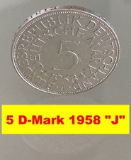 ??❌ 5 D-Mark DM Deutsche Mark Münze ?1958 "J"? SILBERADLER  HEIERMANN ❌??