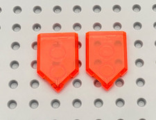 LEGO® 2x Fliese Schild Fünfeck 2x3 Wappen 22385 transparent neon orange
