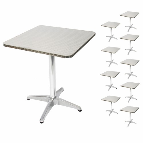 10er set alu bistrotisch - alu-bistrotisch, h28