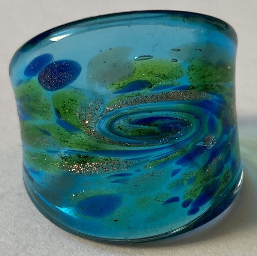 Unikat glasring aquamarine - -,
