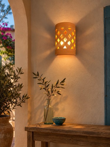 Neu terrakotta wandlampe - neu,