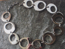 Edelstahl Halskette Kette Collier Große Glieder Hals Schmuck Farbe Silber