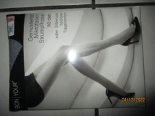 warme weiche elegante Strumpfhose Gr 38-40 gemustert 50 DEN silber ein Eyecatche