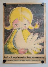 Plakat Mädchen Taube