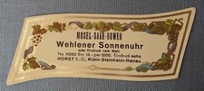 altes Weinetikett Flaschenhalsetikett Wehlener Sonnenuhr Horst Steinheim Hanau