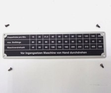 Schild für Stoßkopf Deckel