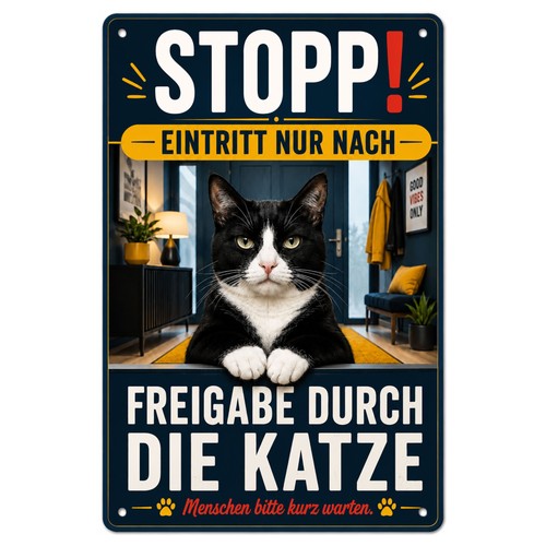 Katze stopp türschild - stopp,