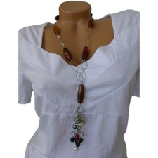 Heine hochwertige Hals Kette braun Modeschmuck (012)