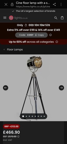 Retro cine stehlampe mit - cine,