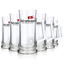 6x Störtebeker Koggenseidel Krug 0,5l Glas Humpen Original Brauerei Stralsund