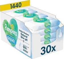 Pampers Harmonie Aqua Baby Feuchttücher Box, 1440 Tücher (15 x 96), sanfter