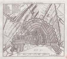 Amsterdam city plan Holland Nederland Niederlande Netherlands map de Leth 1750