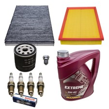 Filter-Satz Zündkerzen + 5L Öl für 1.6 16V VW Golf 4 Leon Motor AZD BCB