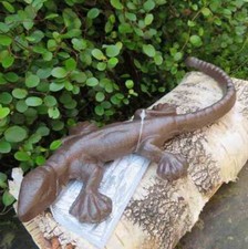 Salamander Gecko Echse Eidechse Gusseisen Gartendekoration Tiere Lurch TT157