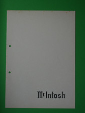 Alter Prospekt McIntosh Vintage - guter Zustand