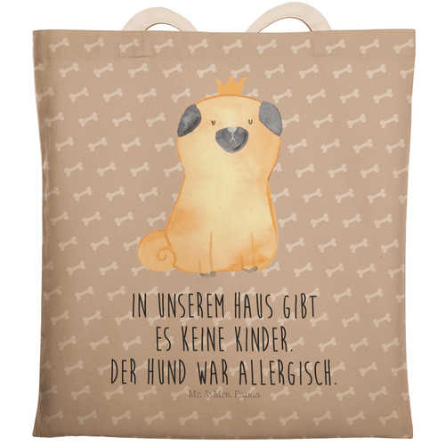 Beuteltasche mops krone - mops,