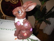 Lumida, Hase, Schokoosterhase Polyresin, Höhe 26cm leuchtende Blüten gebraucht!!