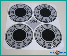 EMBLEME SILIKON AUFKLEBER ∅= 54mm FÜR NABENKAPPEN STICKER MIT SILBER "NEU" x4