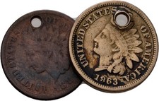 USA Indian Head 1 Cent  Kupfer 2 Stück  Original Münze #LFX280