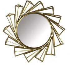 Spiegel Design Metall Wandspiegel Antik Vintage  Garderobenspiegel Gold silber