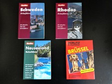 Reiseführer, 4 ältere Bücher von Berlitz, Neuseeland, Schweden, Rhodos + Brüssel