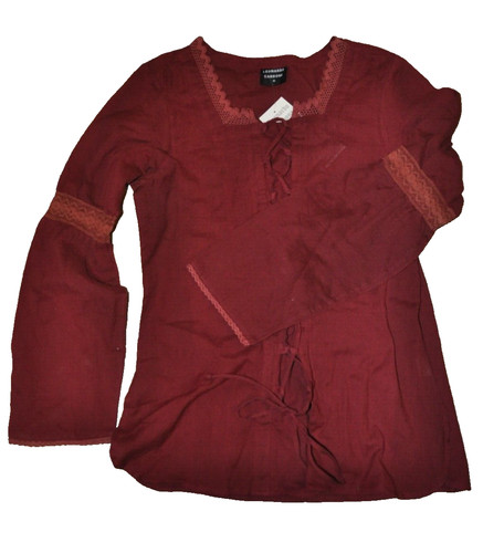 Lace blouse red - lace,