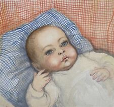 Charlotte Zurek 1910-1971 Porträt Baby Mädchen Newborn Toddler Girl Boy im Bett