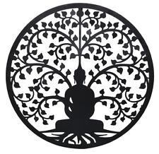 XXL Buddha Lebensbaum aus Metall Wanddeko Dekoration Wandbild Wandschmuck