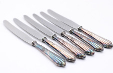 6x WMF 90 Fächermuster Menümesser Messer Set 6tlg. versilbert Länge 21 cm