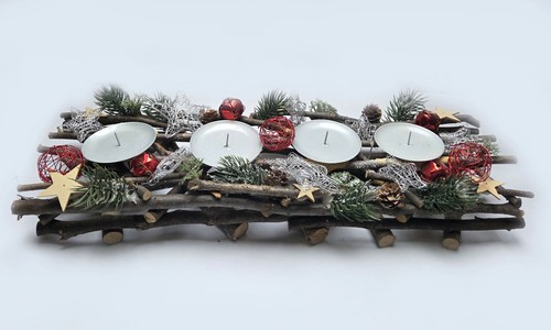 Adventsgesteck melinera holz - adventsgesteck,