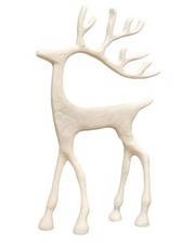 Deko Rentier Aluguss 18x6x30cm Skandi Hirsch Weihnachsdeko Figur Schwarz od weiß