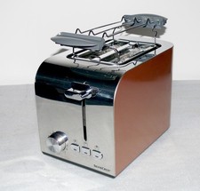 STS850 D1 Designer Metall Toaster Doppelschlitz 850W 7 Stufen Brotaufsatz Bronze