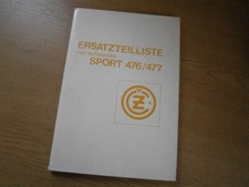 CZ 125/175, Sport 476/477, originaler Motorrad Ersatzteilkatalog, deutsch, 1976