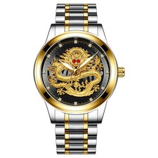 Wasserdichte Gold Herren Quarz Uhr Klassische Edelstahl Business Armbanduhr