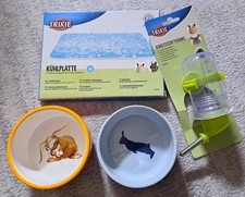 Futternapf Kaninchen Keramik + Trinkflasche  + Kühlplatte