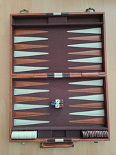 Backgammon Koffer komplett Kunstleder ca. 38 x 48cm gut