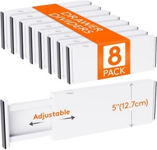 Lifewit 8er Schubladenteiler – verstellbar 34–56 cm, 12,7 cm hoch, Organizer Set