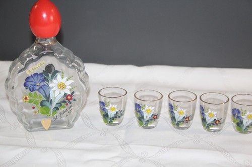 Altes likörset karaffe - ,