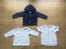 Baby Boy Junge 3er Set H&M Shirts Weiß Zara Jacke Blau Esprit Pullover 80 Weiß