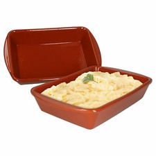 MamboCat 2er Set Ton-Auflaufform 1L 28,5x19x5,5cm Mediterran Dessert-Backform