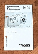Junkers TR 200 Montage -und Bedienungsanleitung, Raumtemperaturregler