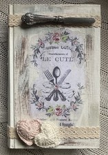 Handgefertigtes Shabby Vintage Look Deko Buch Romantik Besteck Upcycling -555