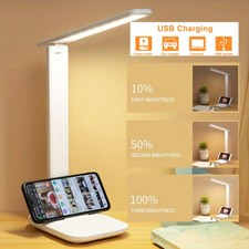 Schreibtischlampe LED Akku USB kabellos Tischlampe Leselampe Dimmbar Faltbar NEU