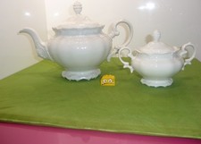 Eschenbach La Reine  weiß alte  Teekanne + Zuckertopf  TOP