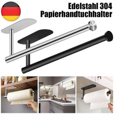 Küchenrollenhalter Edelstahl Papierrolle Handtuchhalter Wandhalterung ohne Bohre