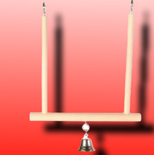 Vogelschaukel Holz mit Glocke Trapezschaukel | Schaukel Wellensittich