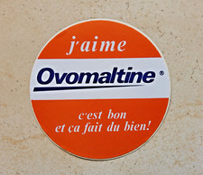 OVOMALTINE Schokolade Werbeaufkleber alt 70er Vintage Nestlé