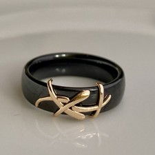 Ring schwarz Keramik & 585