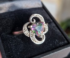 Mystik Topas 925 Silber Ring