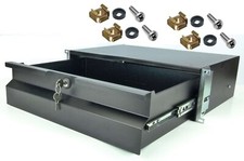 3 HE 19" SFX Rackschublade schwarz abschliessbar 32cm tief Rack Schublade Schloß